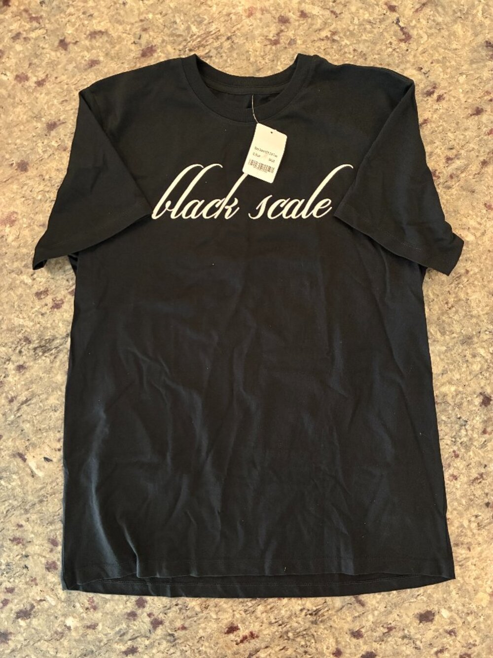 Black Scale Men’s Black Script Logo T-Shirt NWT